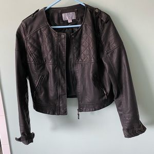 Xhilaration cropped leather style jacket